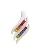 Rainbow Sapphire Double Swirl Fancy Pendant 14K White Gold (3/4ct tw) By:rainbowsapphirejewelers.com