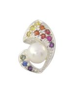 Rainbow Sapphire & Pearl Majestic Queens Pendant 925 Sterling Silver (1/2ct tw) By:rainbowsapphirejewelers.com