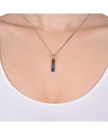 Rainbow Sapphire Long Bar Pendant 18K White Gold (1.3ct tw) By:rainbowsapphirejewelers.com