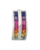 Rainbow Sapphire Double Row Pendant 925 Sterling Silver (2.3ct tw) By:rainbowsapphirejewelers.com