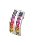 Rainbow Sapphire Double Row Pendant 18K White Gold (2.3ct tw) By:rainbowsapphirejewelers.com