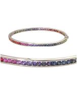 Rainbow Sapphire Eternity Oval Bangle 925 Sterling Silver (8ct tw) By:rainbowsapphirejewelers.com