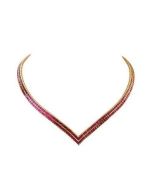 Rainbow Sapphire Double Row Tennis Necklace 18K Yellow Gold (30ct tw) By:rainbowsapphirejewelers.com