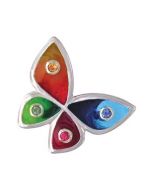 Rainbow Sapphire & Enamel Butterfly Pendant 925 Sterling Silver (3/4ct tw) By:rainbowsapphirejewelers.com