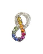Rainbow Sapphire & Diamond Round Friendship Pendant 925 Sterling Silver (1.28ctw) By:rainbowsapphirejewelers.com