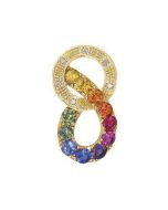 Rainbow Sapphire & Diamond Round Friendship Pendant 14K Yellow Gold (1.28ctw) By:rainbowsapphirejewelers.com