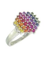 Rainbow Sapphire Engagement Wedding Ring 18K White Gold (1.4ct tw) By:rainbowsapphirejewelers.com