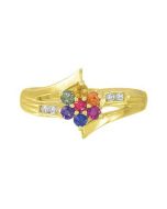 Rainbow Sapphire & Diamond Fashion Ring 14K Yellow Gold (3/4ct tw)