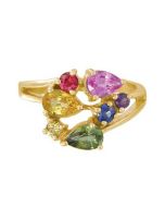 Rainbow Sapphire Multicolor Fireworks Ring 14K Yellow Gold (1.5ct tw)  By:rainbowsapphirejewelers.com