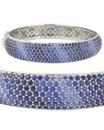 Graduating Blue Sapphire Ombre Bracelet 925 Sterling Silver Bangle (12.0ct tw) By:rainbowsapphirejewelers.com