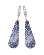 Graduating Blue Sapphire Ombre Earrings 925 Sterling Silver (4.6ct tw) By:rainbowsapphirejewelers.com