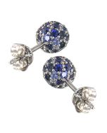 Graduating Blue Sapphire Ombre Ball Earrings 925 Sterling Silver Round Earrings (2ct tw)  By:rainbowsapphirejewelers.com