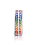 Rainbow Sapphire Double Row Eternity Ring 14K White Gold (6ct tw) By:rainbowsapphirejewelers.com