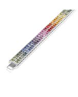 Rainbow Sapphire Double Row Tennis Bracelet 18K White Gold (20ct tw) By:rainbowsapphirejewelers.com