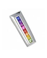 Rainbow Sapphire Line Pendant 18K White Gold (1.2ct tw) By:rainbowsapphirejewelers.com