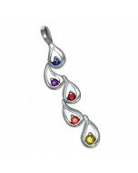 Rainbow Sapphire Journey Pendant 18K White Gold (1/2ct tw) By:rainbowsapphirejewelers.com