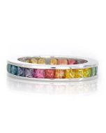 Rainbow Sapphire Eternity Ring 14K White Gold (4ct tw) By:rainbowsapphirejewelers.com