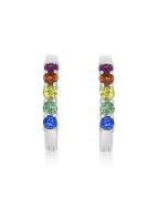 Emerald & Diamond Prong Set Huggie Earrings (0.75 ct tw) by Rainbowsapphirejewelers.com