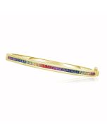 Essential Accessory Gold Bangle Sapphire Gemstone 14K 18K Gold Ombre | Pastel | Vibrant hue Minimal Glam
