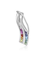Rainbow Sapphire Slide Pendant 925 Sterling Silver by Rainbowsapphirejewelers.com