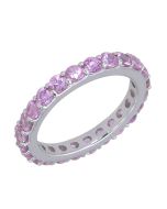 Pink Sapphire Eternity Ring 18K White Gold  (5ct tw)