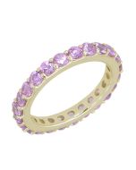 Pink Sapphire Eternity Ring 18K Yellow Gold  (5ct tw)