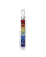 Rainbow Sapphire Long Bar Pendant 925 Sterling Silver (1.3ct tw) By:rainbowsapphirejewelers.com