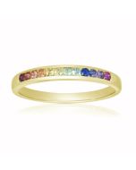 Rainbow Sapphire Half Eternity Band Ring 14K Yellow Gold (1/3ct tw) By:rainbowsapphirejewelers.com