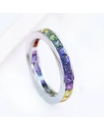 Rainbow Sapphire Eternity Ring 14K White Gold (5ct tw) By:rainbowsapphirejewelers.com