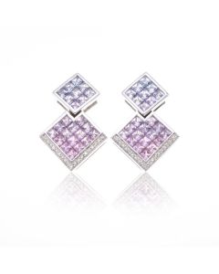 Fancy Purple Sapphire & Diamond 18K Gold Earrings (4.41ct tw)