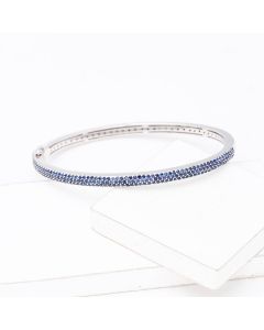 Blue Sapphire Bangle 925 Sterling Silver