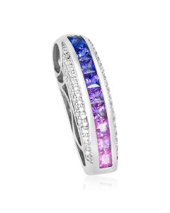 Pink to Purple Sapphire & Diamond Pendant 18K Gold (1.51ct tw)