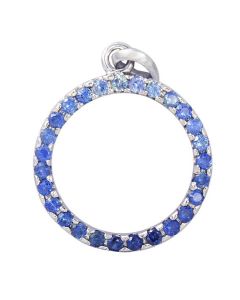 Blue Sapphire Ombre Circle Pendant 925 Sterling Silver (1.2ct tw) By:rainbowsapphirejewelers.com