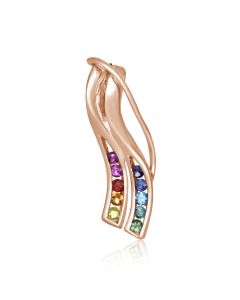 Rainbow Sapphire Slide Pendant 14K Rose Gold (1/2ct tw) By:rainbowsapphirejewelers.com