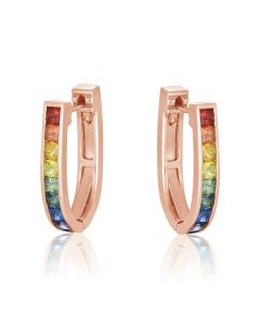 PINK HORSESHOE Earrings 14K 18K Rose Gold Princess Sapphire Unicorn Theme Work Jewelry Smart Casual Rainbow Jewelry