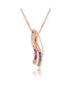 Rainbow Sapphire Slide Pendant 18K Rose Gold (1/2ct tw) By:rainbowsapphirejewelers.com