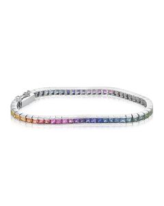 BEST FRIEND Forever Birthday Present Bracelet 10 Carats Rainbow Sapphire in Solid Silver Thoughtful Gift for BFF Surprise