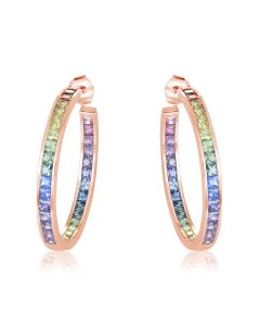 BELOVED WIFE Gifts 18K 14K Pink Gold 8 Carats Sapphire Earrings Precious Present Surprise for Her Jewellery Gift for Wife