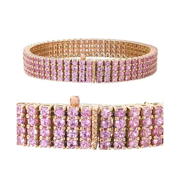 Ragen Jewels Little Gems Tennis Anklet in Baby Pink Gold / Adjustable 8.5-10 Inches / Pink