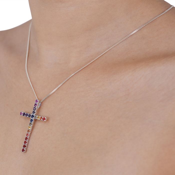 Sapphire crucifix sale